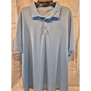 IZOD GOLF Mens XXL‎ Blue Striped Performance Polo Shirt Short Sleeve
